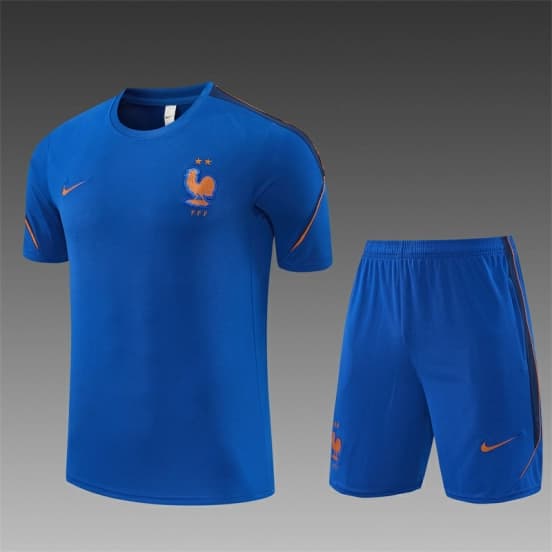 2026 France Blue & Orange Short Sleeve+Soccer Shorts — Selección de fútbol de Francia