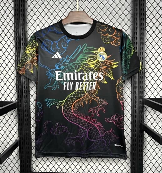 24/25 Real Madrid Black Multi-Color Dragon Special Jersey — Real Madrid Club de Fútbol