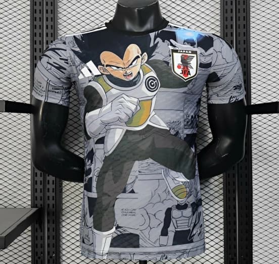 Player Version 2025 Japan National Team Dragon Ball Z Vegeta Grey with Anime Graphic Jersey — jersey