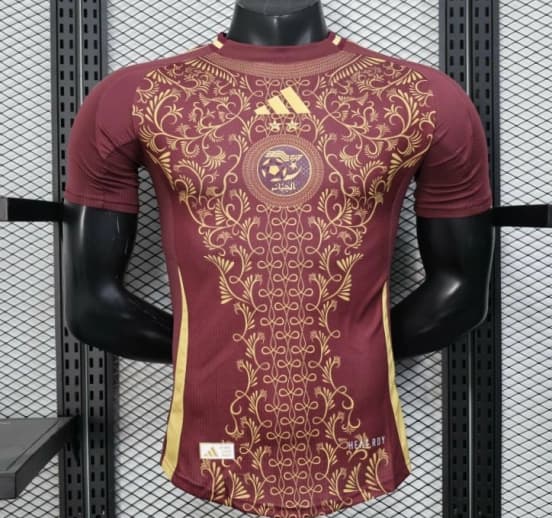 Player Version 2025 Algeria Burgundy with Gold Ornamental Pattern Jersey — Selección de fútbol de Argelia