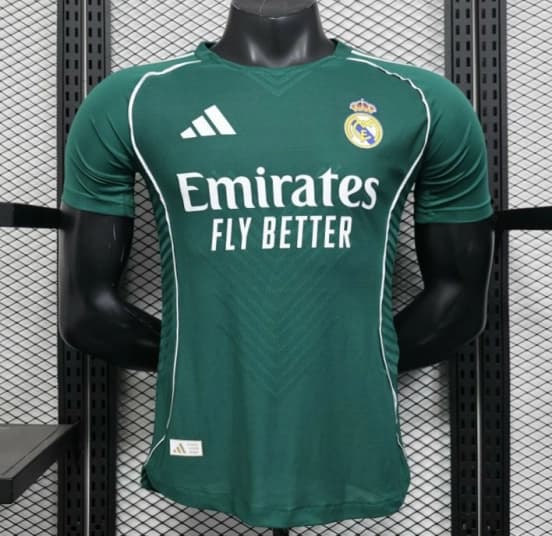 Player Version 25/26 Real Madrid Green with White Trim Jersey — jersey