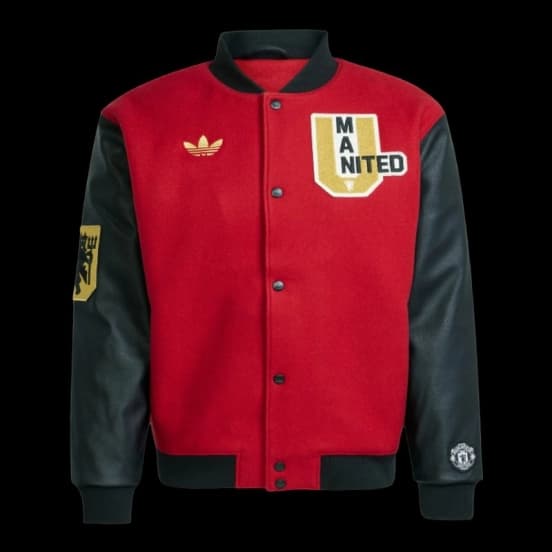 24/25 Manchester United Letterman Red/Black Jacket — Manchester United Football Club