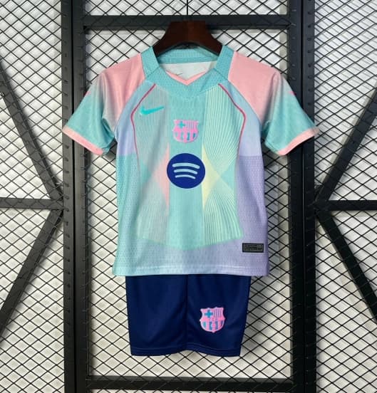 25/26 Kids Barcelona Blue Gradient with Spotify Jersey — jersey