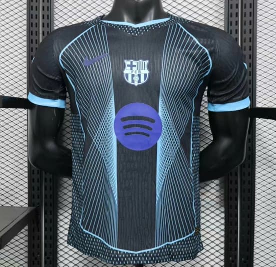 Player Version 25/26 FC Barcelona Black with Geometric Line Pattern Jersey — jersey