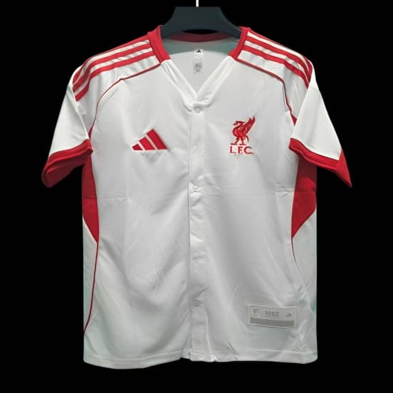 25/26 Liverpool US Pack WHITE Baseball Jersey — Liverpool Football Club