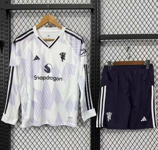 25/26 Kids Manchester United Away Long Sleeve Jersey — jersey
