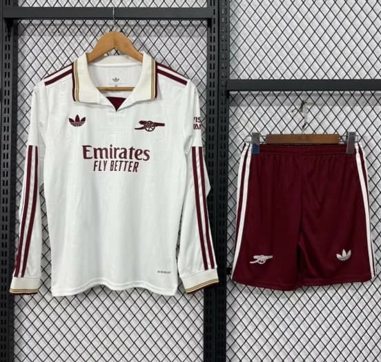 25/26 Kids Arsenal Third White Long Sleeve Jersey — jersey