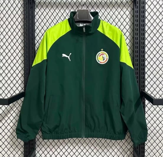 2026 Senegal Green Full Zipper Windbreaker — Selección de fútbol de Senegal