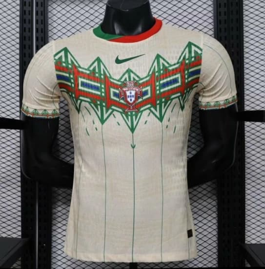 Player Version 2026 Portugal Cream with Geometric Tribal Pattern Special Edition  Jersey — jersey