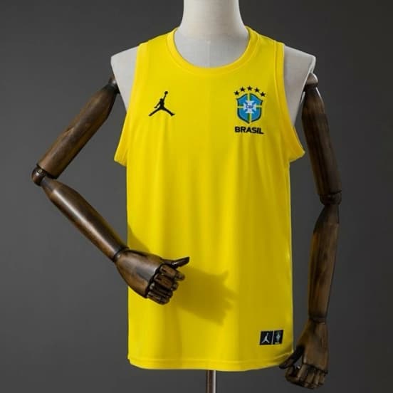 2026 Brazil Training Jersey Vest Yellow — jersey