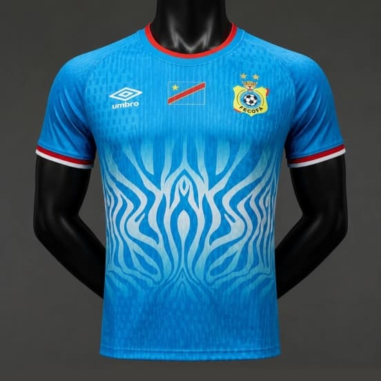 Player Version 2026 DR Congo Home Sky Blue Flame Jersey — Selección de fútbol de la República Democrática del Congo