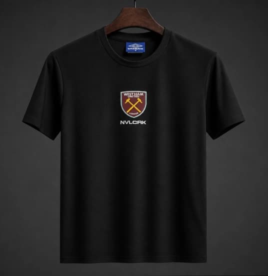 26/27 West Ham United NVLCRK Crest Men's Black Football T-Shirt — West Ham United Football Club