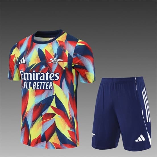 25/26 Arsenal Yellow Red Camouflage Short Sleeve Jersey+Shorts With XS — jersey