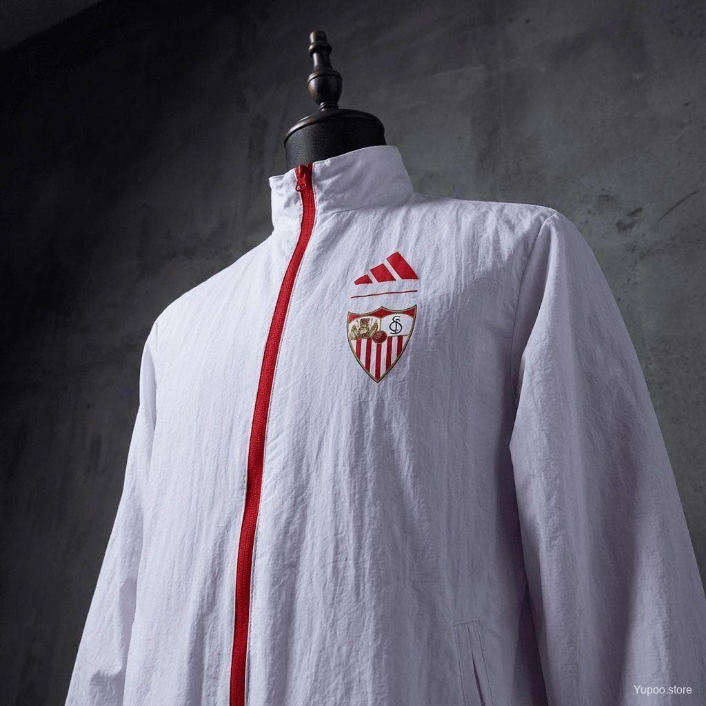 2026 Sevilla FC Red And White Reversible Full Zipper Jacket — imagen 5