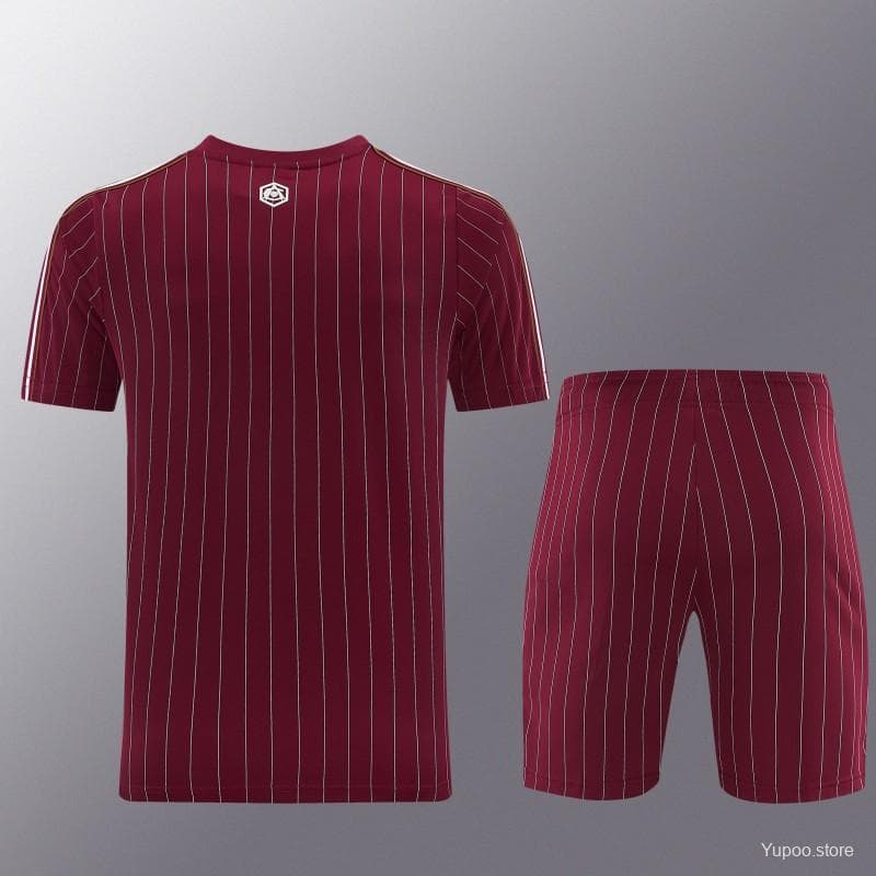 26/27  Arsenal  Maroon Pinstripe Short Sleeve+Soccer Shorts — imagen 8