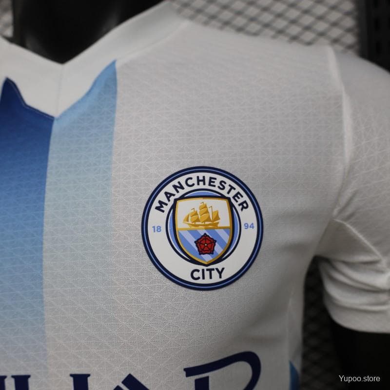 Player Version 26/27 Manchester City White with Blue Stripe Away Jersey — imagen 10