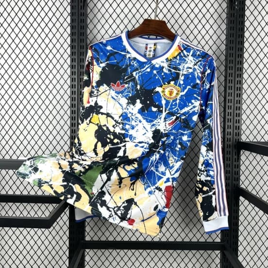 2025/26 Mens Manchester United X Stone Roses Long Sleeve Jersey — jersey