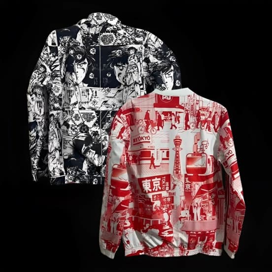 2023 Japan Captain Tsubas x Tokyo Red Reversible Reversible Full Zipper Jacket — Selección de fútbol de Japón