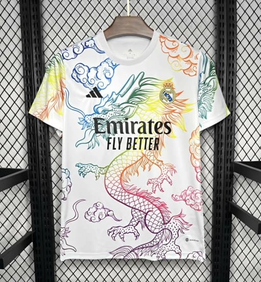 24/25 Real Madrid White Multi-Color Dragon Special Jersey — Real Madrid Club de Fútbol