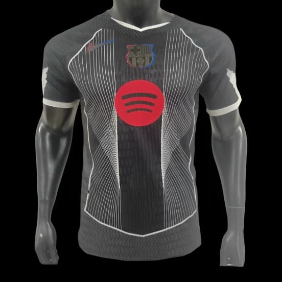 Player Version 25/26 FC Barcelona Black with White Line Pattern Jersey — jersey