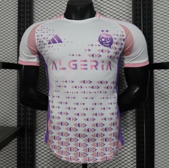 Player Version 2025 Algeria White-Pink with Geometric Pattern Jersey — Selección de fútbol de Argelia