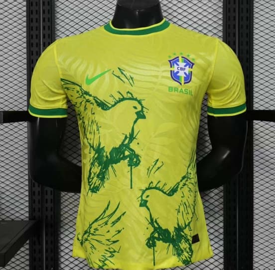Player Version 2025 Brazil Yellow with Green Animal Pattern Jersey — Selección de fútbol de Brasil