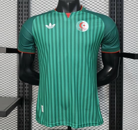 Player Version 2026 Algeria Home Green with Vertical Stripe Pattern Jersey — Selección de fútbol de Argelia