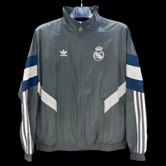 25/26 Real Madrid Grey Full Zipper Windbreaker — jersey