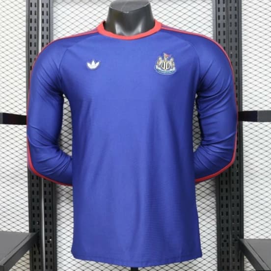 Player Version 26/27 Newcastle United Blue 1990 Vintage Remake  Long Sleeve Away Jersey — Newcastle United Football Club