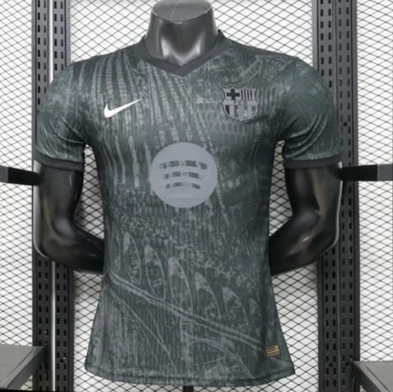 Player Version 26/27 FC Barcelona Dark Olive Green with Grunge Graffiti Third Jersey — jersey