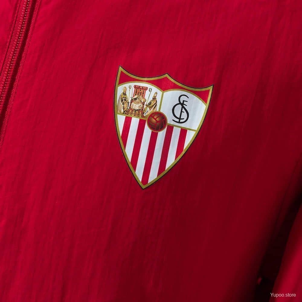 2026 Sevilla FC Red And White Reversible Full Zipper Jacket — imagen 7