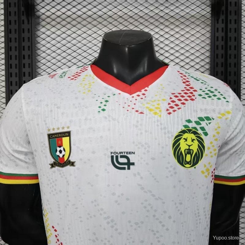 2026 Player Version Cameroon Home White with Red, Dot Pattern Jersey — imagen 10