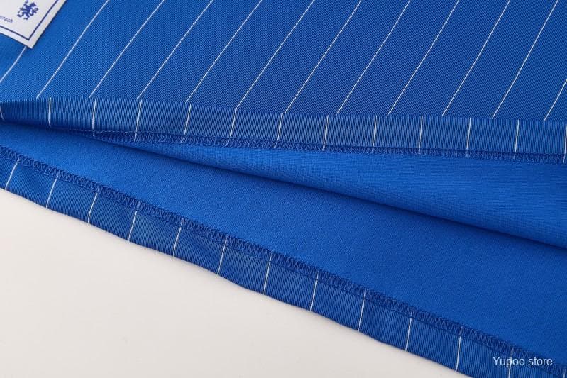 26/27 Chelsea FC  Blue  Stripes Short Sleeve+ White Soccer Shorts — imagen 7