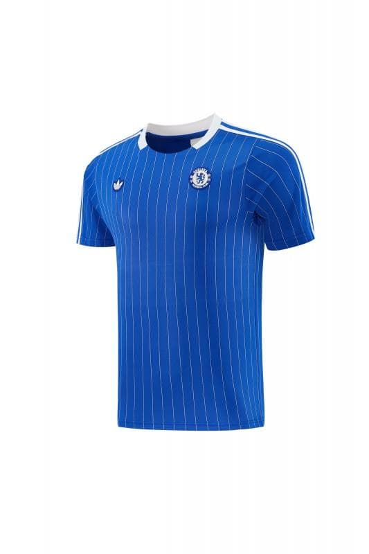 26/27 Chelsea FC  Blue  Stripes Short Sleeve+ White Soccer Shorts — imagen 18