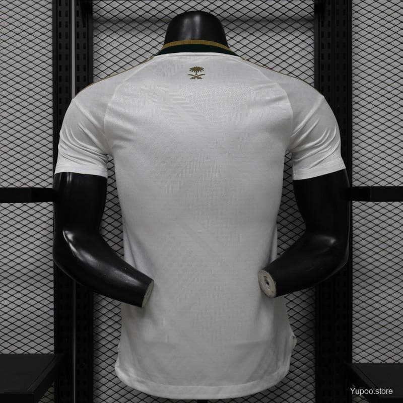 Player Version 26/27 Saudi Arabia  White & Gold Home Jersey — imagen 2