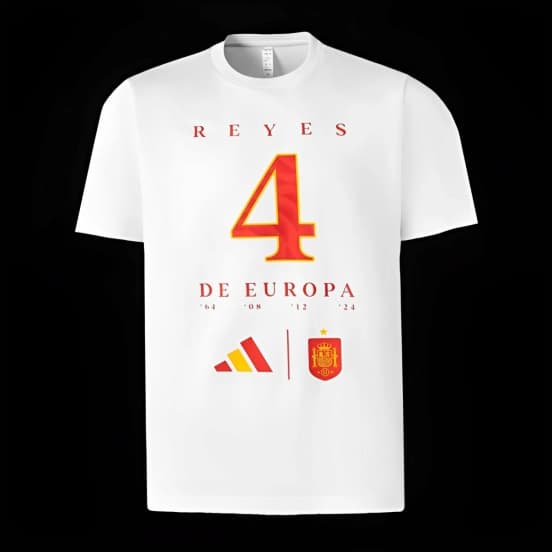 2024 Spain White EURO Cup Champion T-Shirts — Selección de fútbol de España