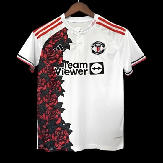 25/26 Manchester United White Rose Pattern Special Jersey — Manchester United Football Club