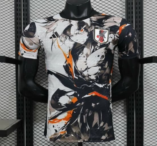 Player Version 2025 Japan White with Abstract Ink Splash Jersey — jersey
