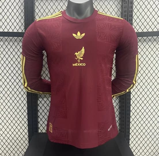 Player Version 2025 Mexico Gold Cup Wine Long Sleeve Jersey — Selección de fútbol de México