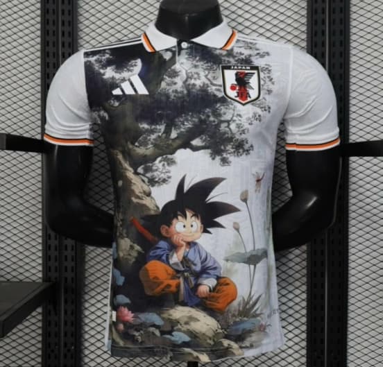 Player Version 2025 Japan White with Dragon Ball Nature Scene Jersey — jersey