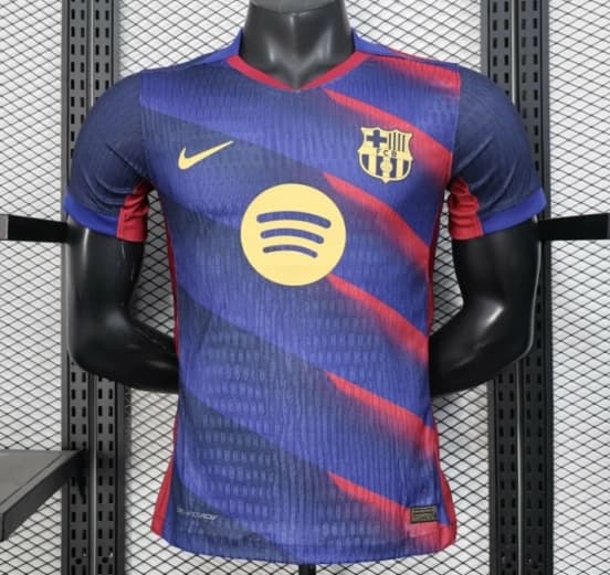 Player Version 25/26 FC Barcelona Blue with Red Diagonal Stripes Jersey — jersey