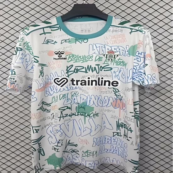 25/26 Real Betis White Graffiti Training Jersey — jersey
