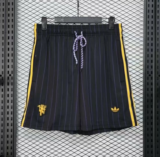 Player Version 25/26 Manchester United Black Adidas Original Shorts — jersey