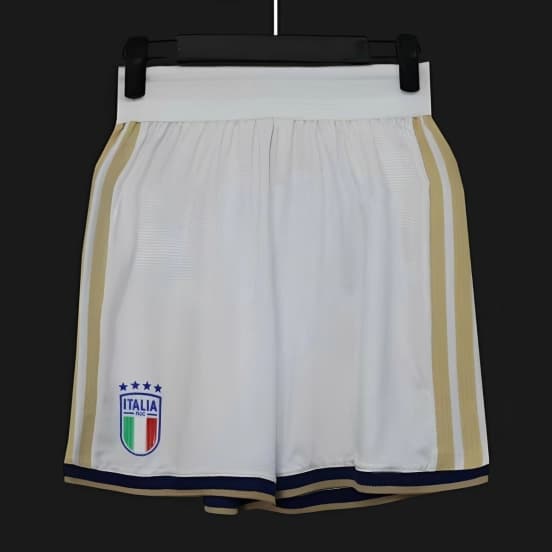2026 Player Version  Italy Home White with Gold Stripes Shorts — Selección de fútbol de Italia