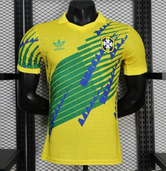 2026 Player Version Brazil Yellow with Green and Blue Geometric Patterns Jersey — jersey