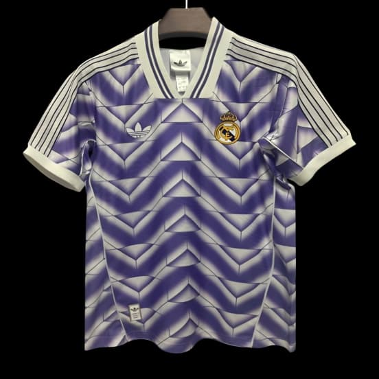 2026 Real Madrid Adidas Terrace Icons Purple Zigzag Jersey — jersey
