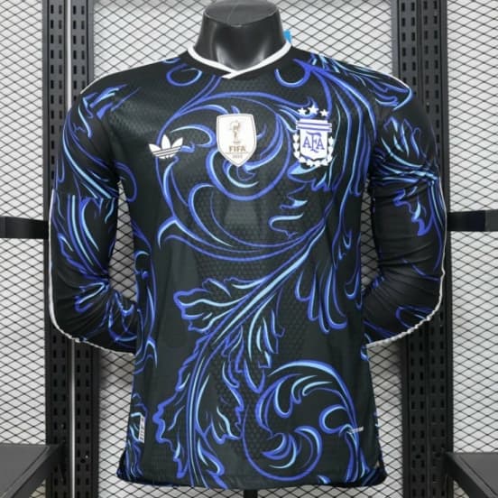 Player Version  26/27  Argentina  Black & Blue  Long Sleeve Jersey — jersey