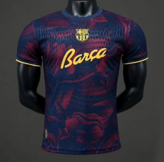 Player Version 26/27 Barcelona Special Abstract Red & Blue "Barça" Script Jersey — jersey