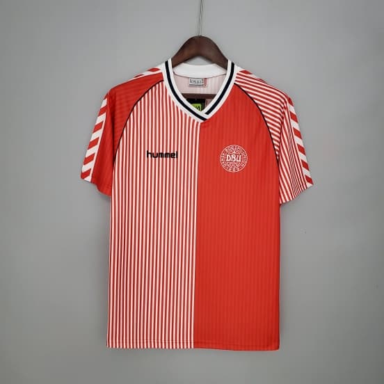 Retro Denmark 1986 home Soccer Jersey — Selección de fútbol de Dinamarca
