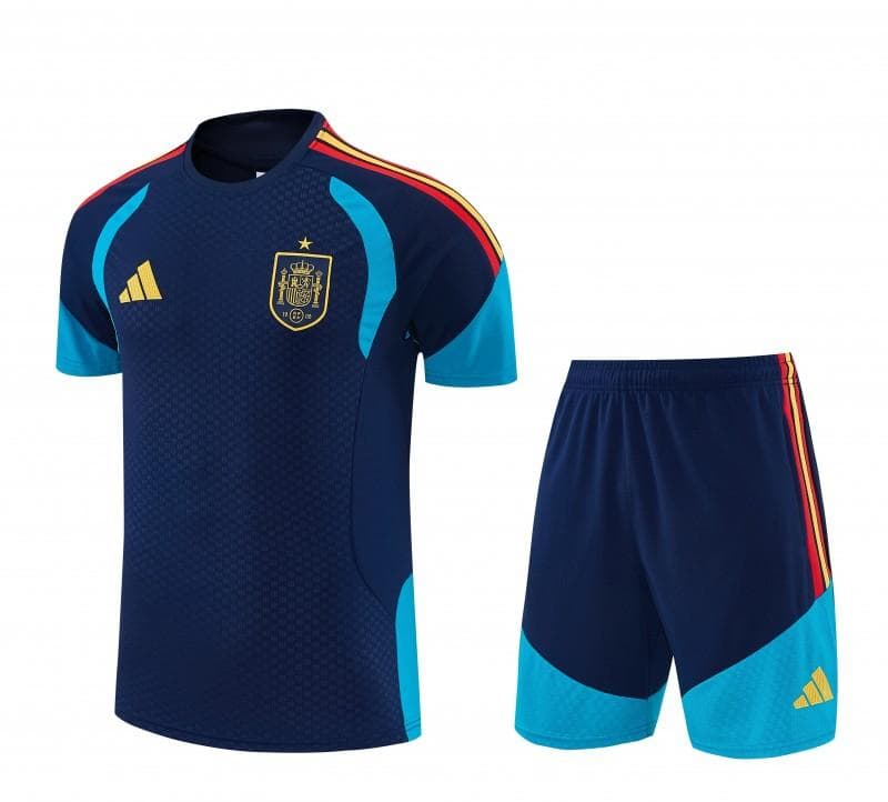 26/27 Spain Navy Blue Short Sleeve+Soccer Shorts — imagen 3